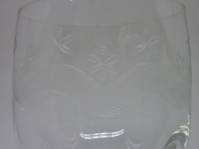 5 old engraved walking glasses