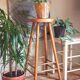 Vintage solid blond wood bar stool