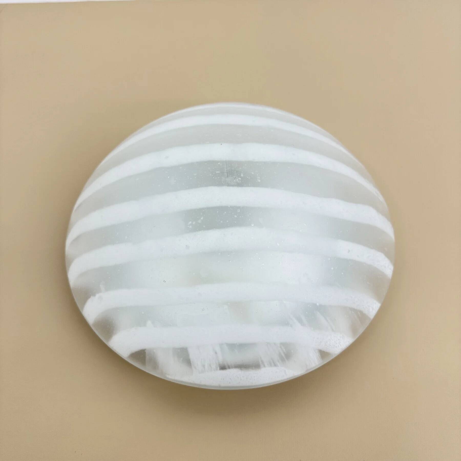 Peil & Putzler glass flush mount / wall lamp 'zebra', 1970s Germany