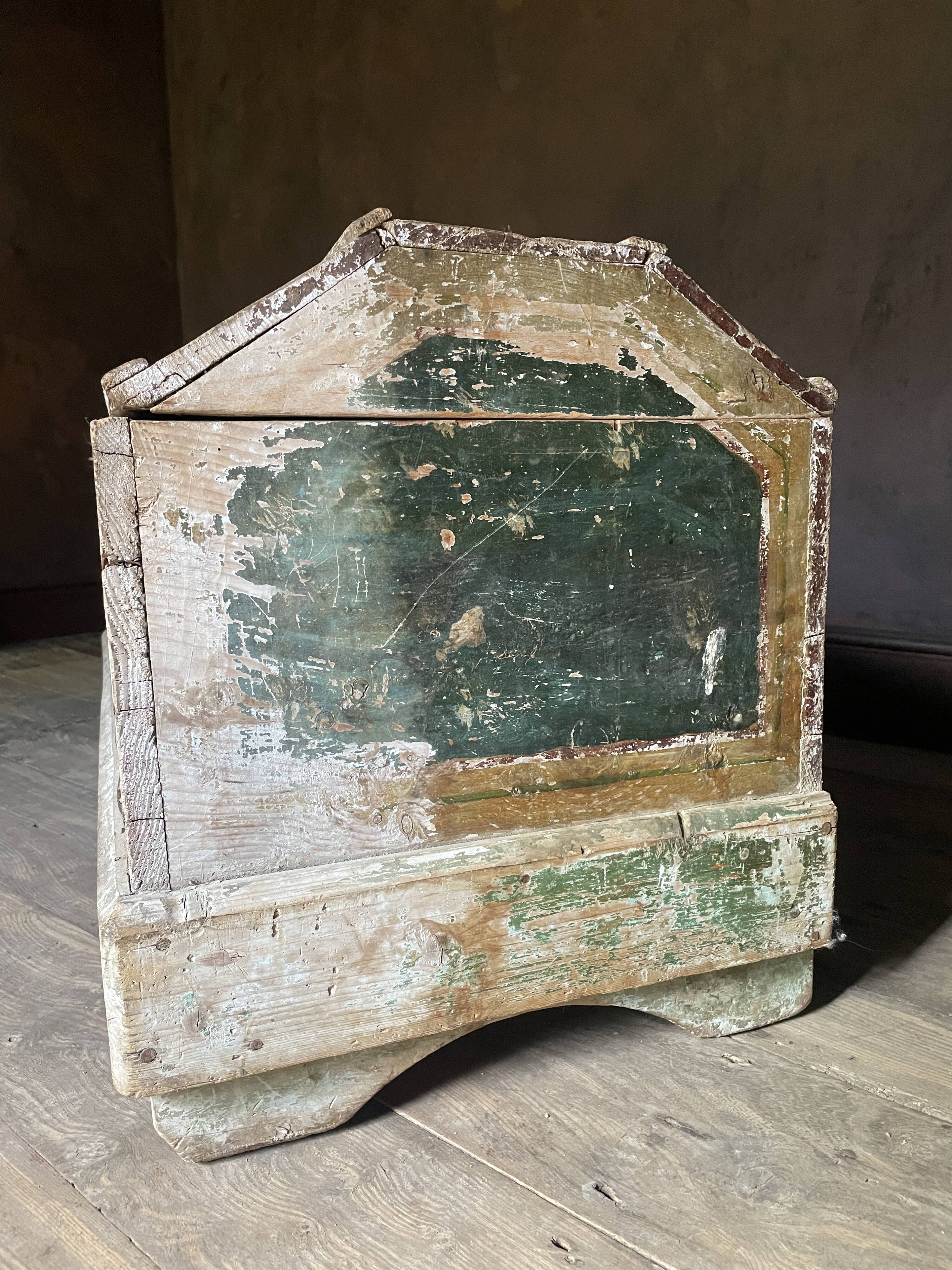 Large Antique 19th Century Continental Painted Pine Blanket Chest | Antique