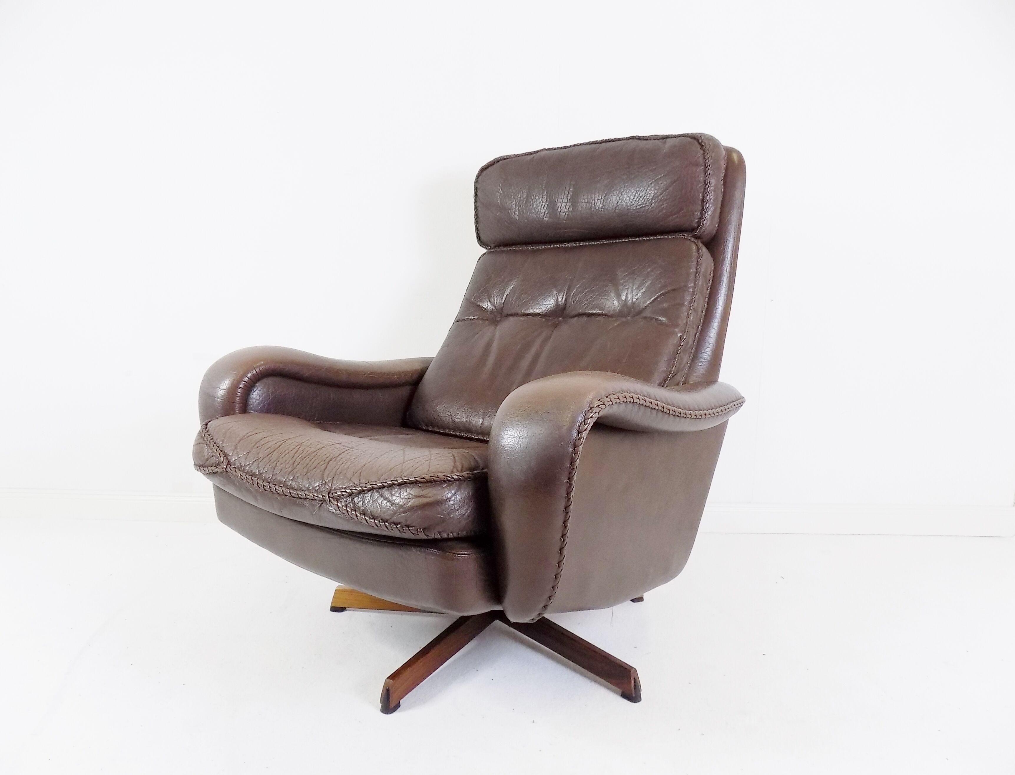 Madsen & Schubell leather armchair with ottoman for Bovenkamp