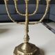 5-branched Jewish menorah/candlestick. Dedicated to mourning. In gilded bronze.
