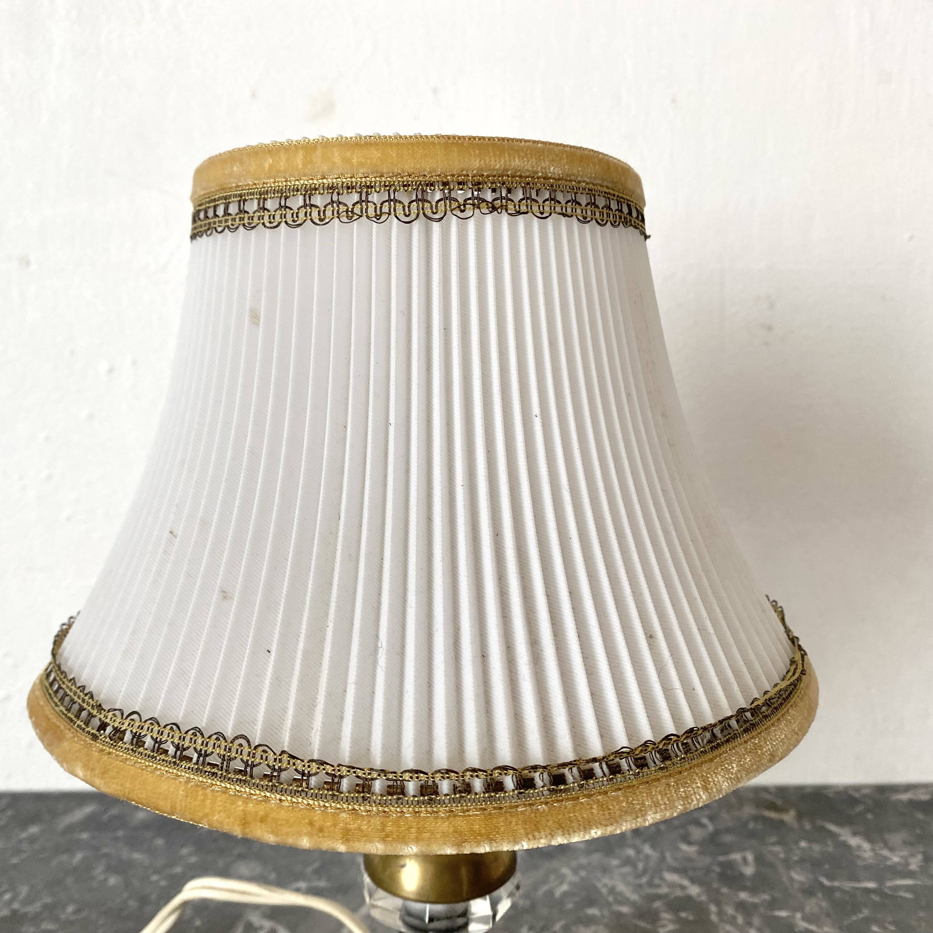 Vintage bedside lamp, pleated lampshade