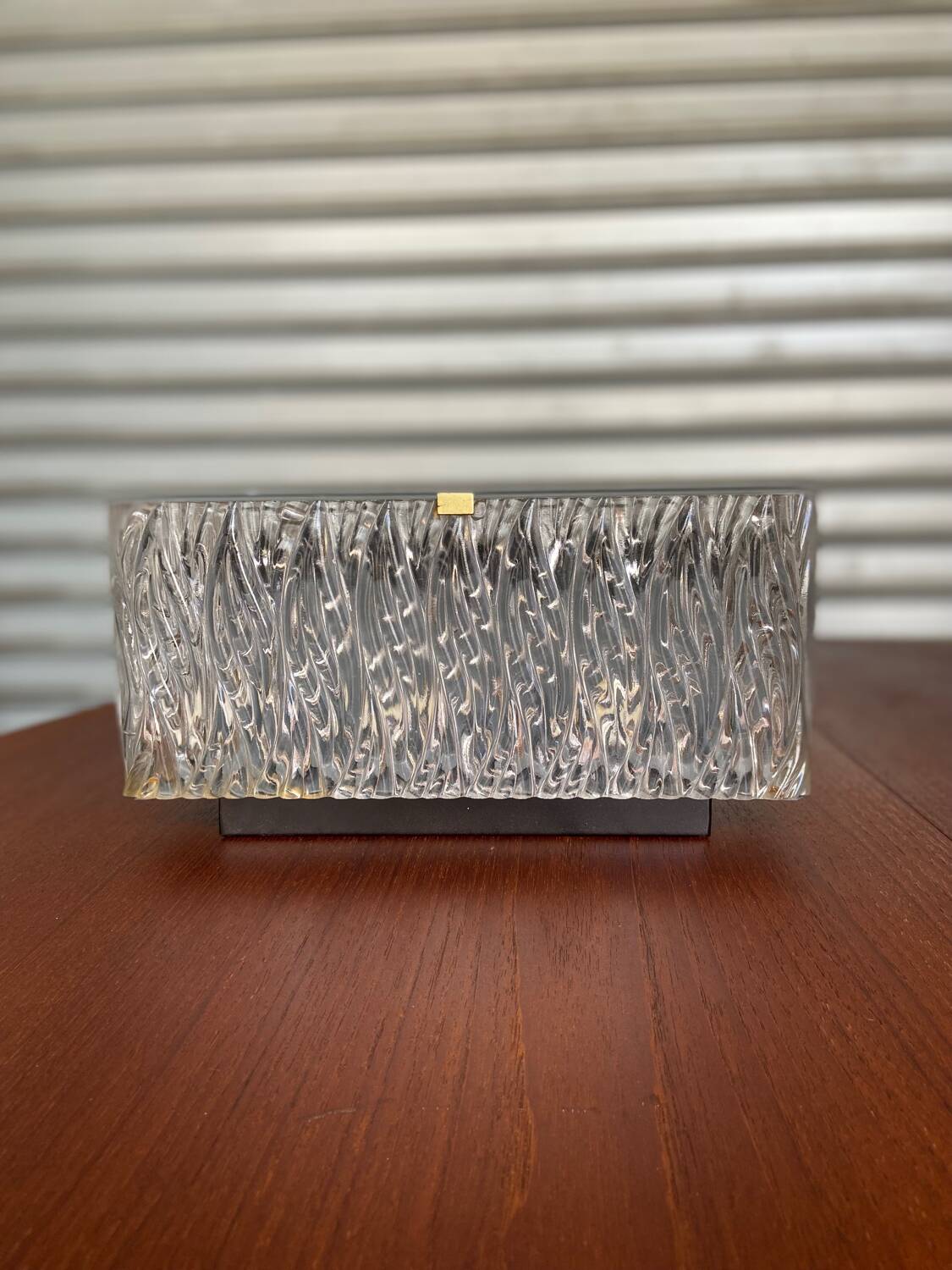 3 molded glass sconces 1950