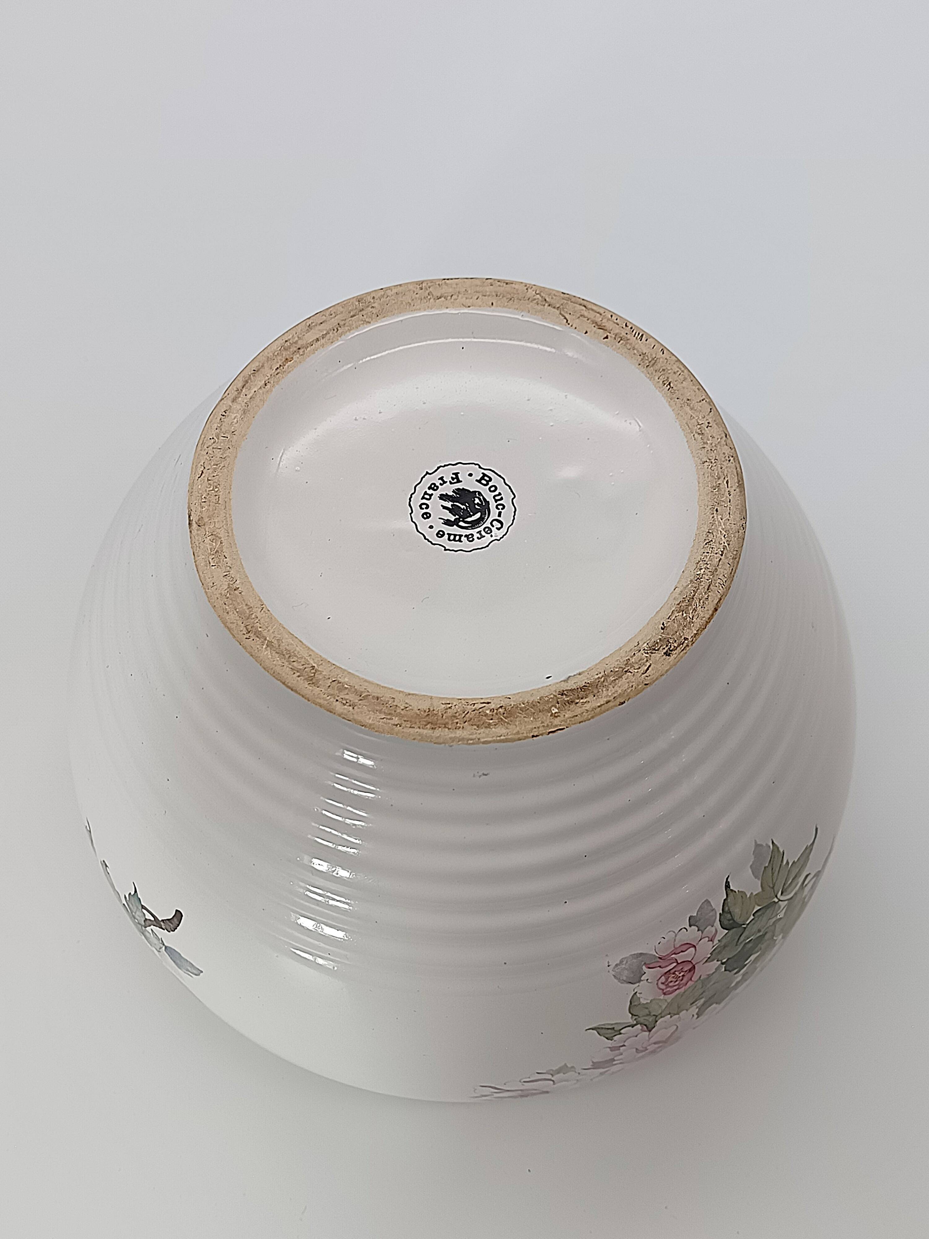 Vintage Ceramic Cache-Pot Bouc-Cérame France – Peony Decor