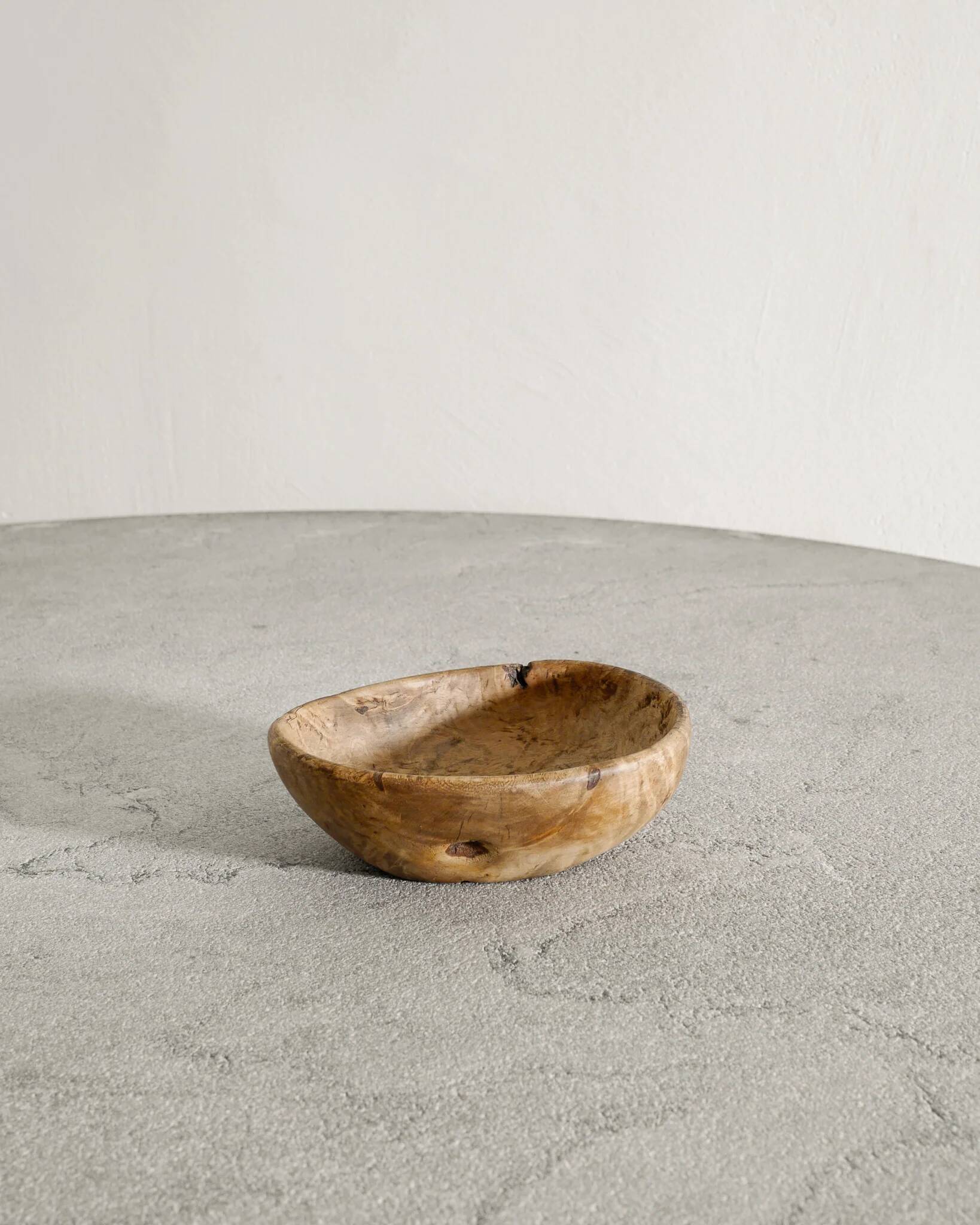 Small Vintage Swedish Wooden Sculptural Bowl in Birch, 1900s