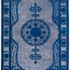 Handmade contemporary oriental  blue carpet 1970s 208 cm x 315 cm