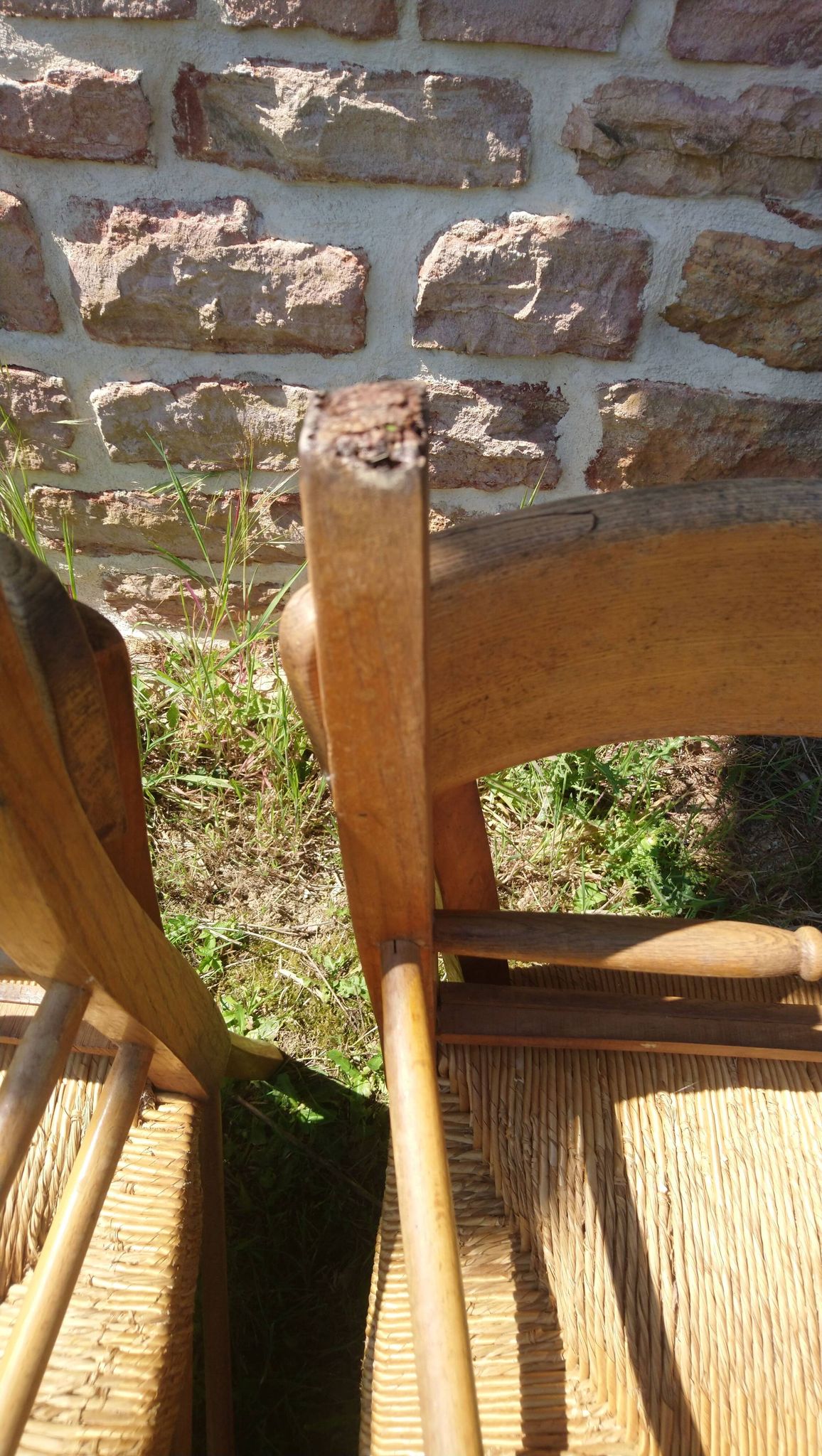 6 bistro chairs in straw and beech
