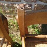 6 beech straw bistro chairs