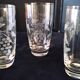 6 Verres à eau , orangeade ou bière en verre Décor gravé