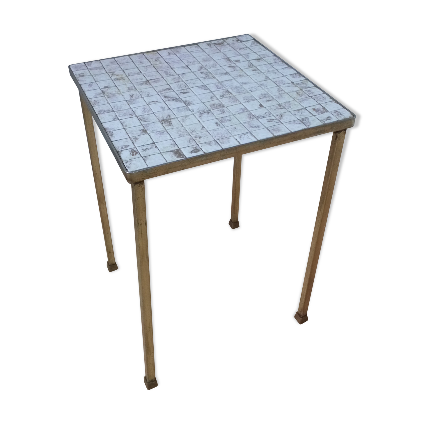 Golden vintage ceramic side table