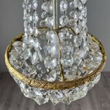 Pair of bronze and crystal chandelier pendants, late 19th century.