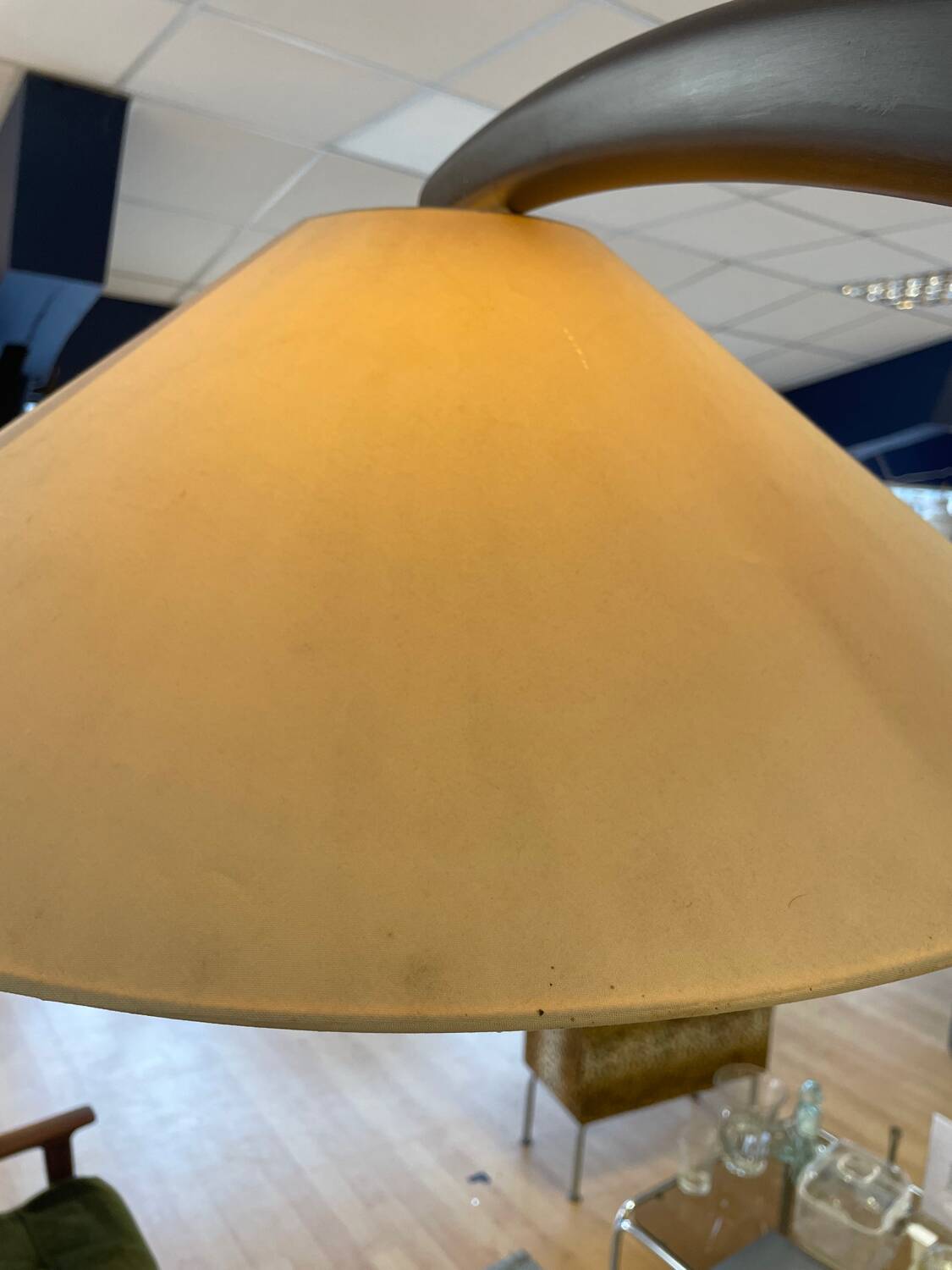 Luna walnut arc floor lamp by Natuzzi, 1990s