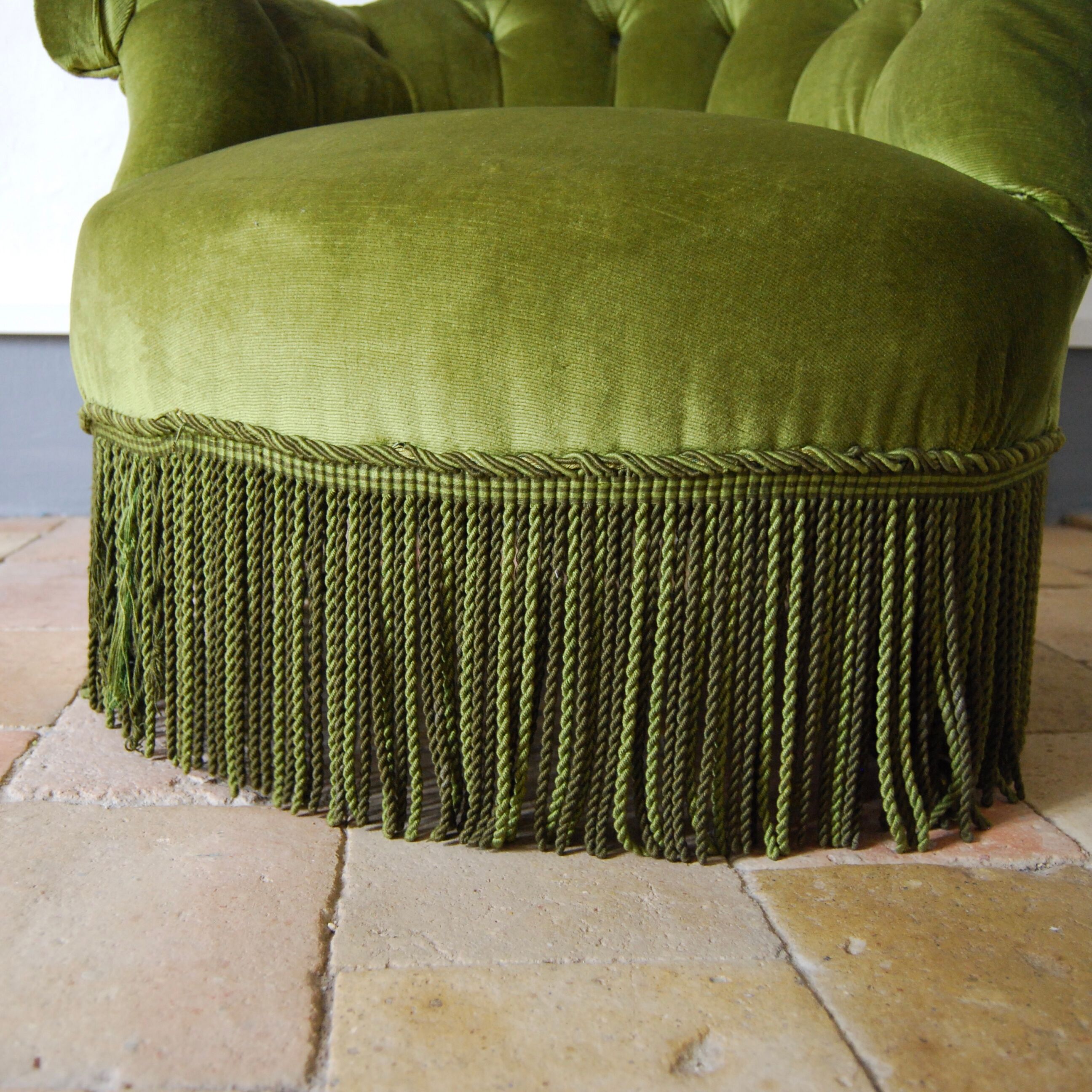 Chair padded green toad