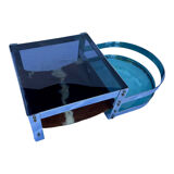 Table basse verre et acier chromé