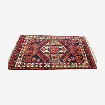 Carpet Turkey 1980. Large nomadic vintage carpet with large geometric decorations 135x250cm
