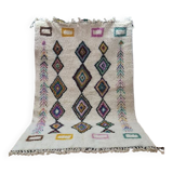 Traditional Moroccan Beni Ouarain Rug with Colorful Diamond Patterns – Hand Woven Berber Rug