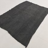 Anthracite Grey Large Area Soft Kilim Rug For Bedroom, 147x205 Cm