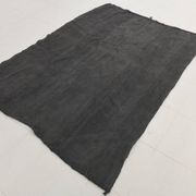 Tapis Kilim doux anthracite gris grande surface pour chambre, 147x205 cm
