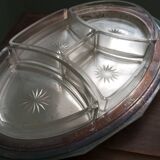 Silver metal aperitif serving tray