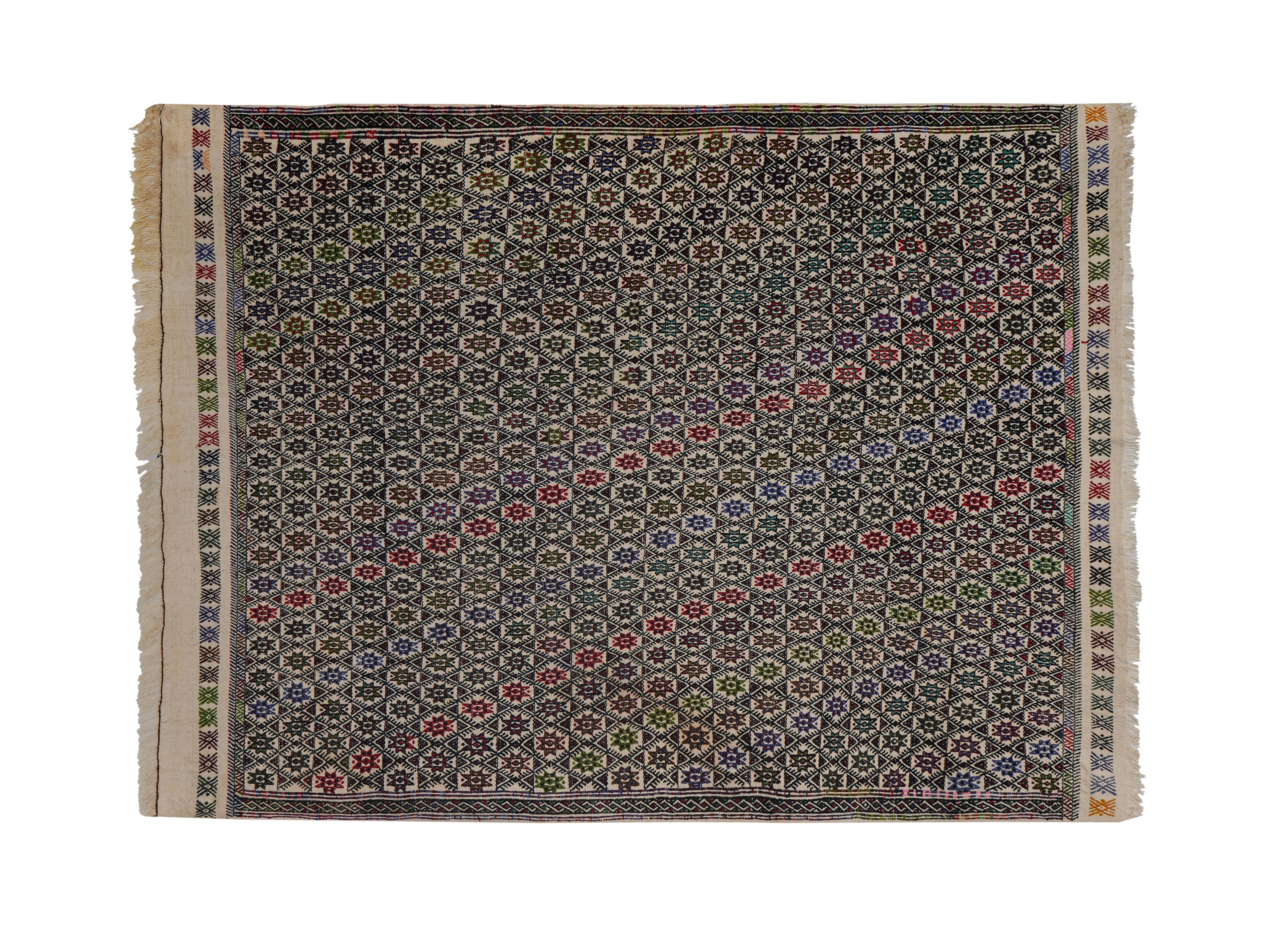 Vintage Turkish Oushak Handwoven Rug 147x211 cm