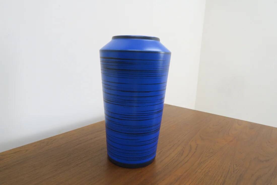 Blue and black ceramic vase, 1960s