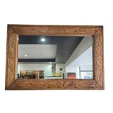 Large wall mirror in carved wood – handcrafted work