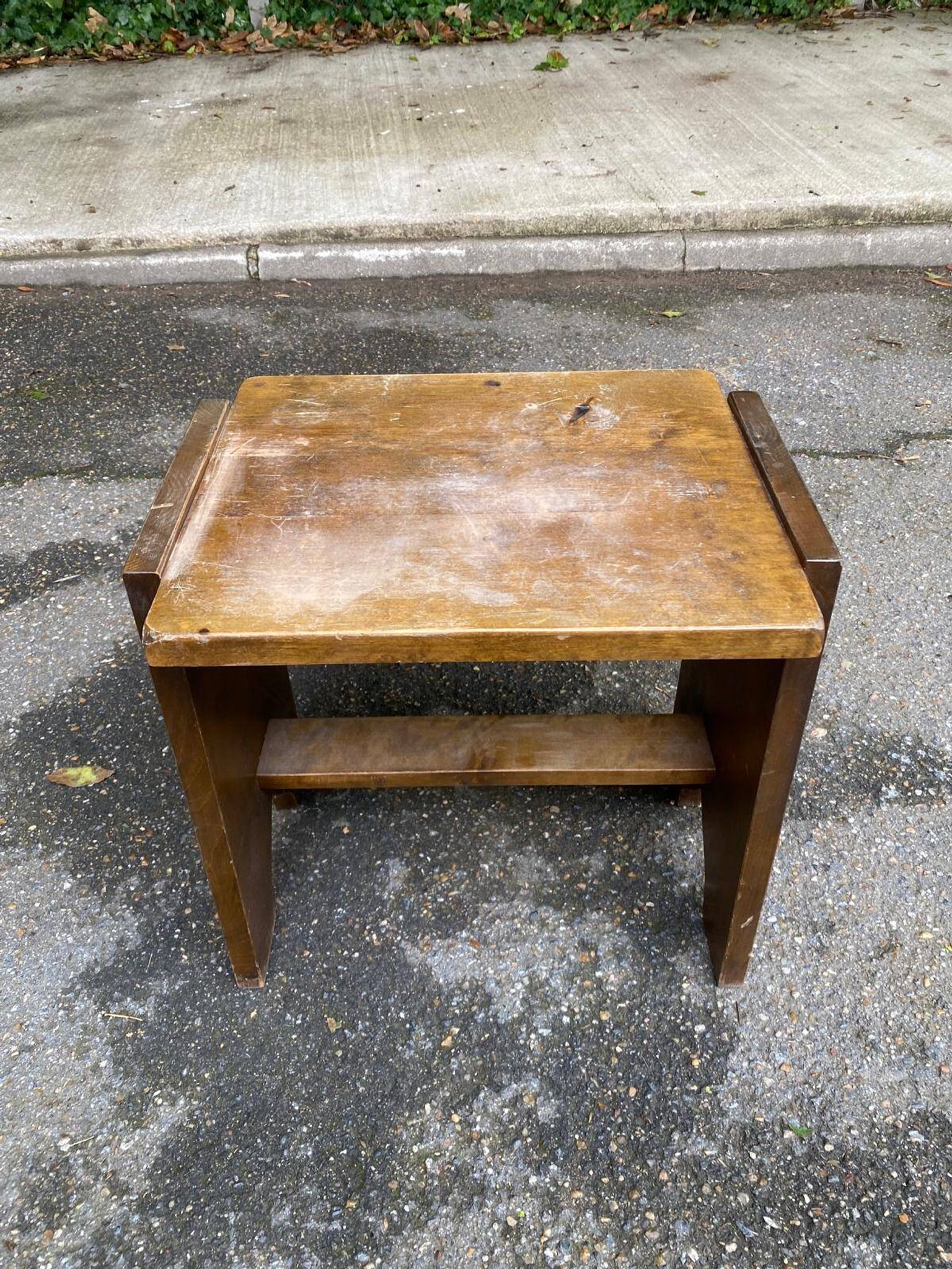 Tabouret scandinave en bois massif 1950