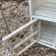 Vintage white rattan wall shelf