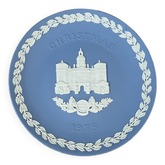 Assiette Noel jasperware bleu Wedgwood