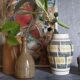 West-Germany vintage ceramic vase washes with graphic pattern