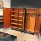 Armoire Art Déco en laque noire, acajou, chrome, France, années 1930