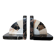 Art Deco pair of bookends in Portor marble and onyx, 1930s-1950s.