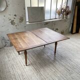 Walnut farmhouse table with swivel and extendable top