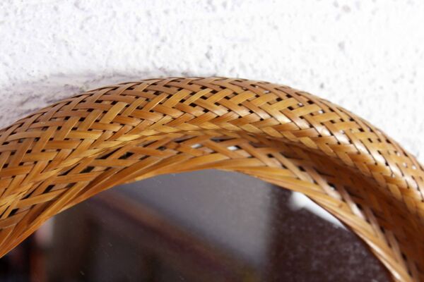 Miroir vintage en osier