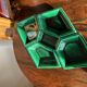 Compartmented dish VALLAURIS J-M Faux Barbotine diamond-shaped earthenware 60s