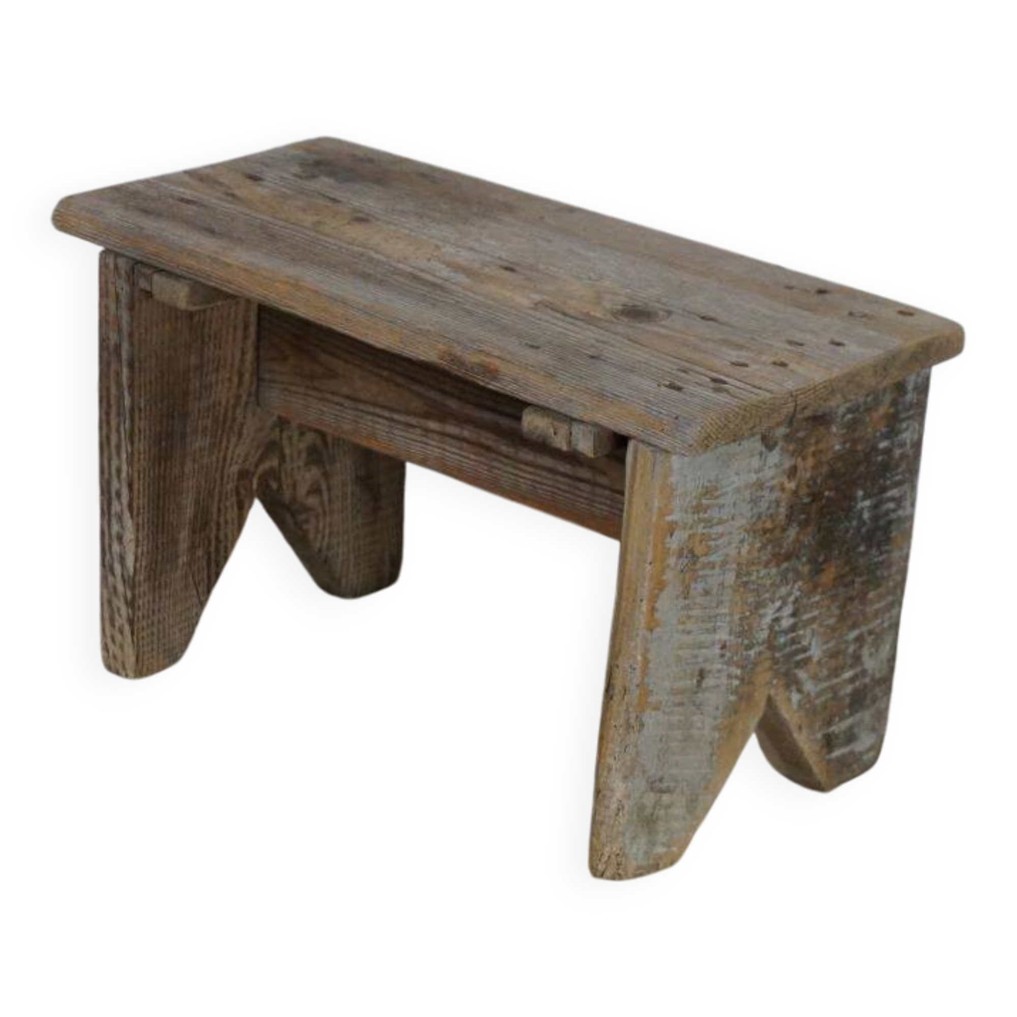 Vintage handcrafted raw foot stool
