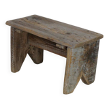 Vintage handcrafted raw foot stool