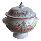 Vintage enameled pottery tureen