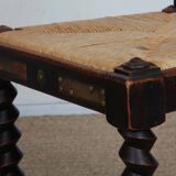 Set of 8 wooden chairs, Breton work from the 1940s.