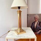 Brass column lamp neoclassical style 60s vintage
