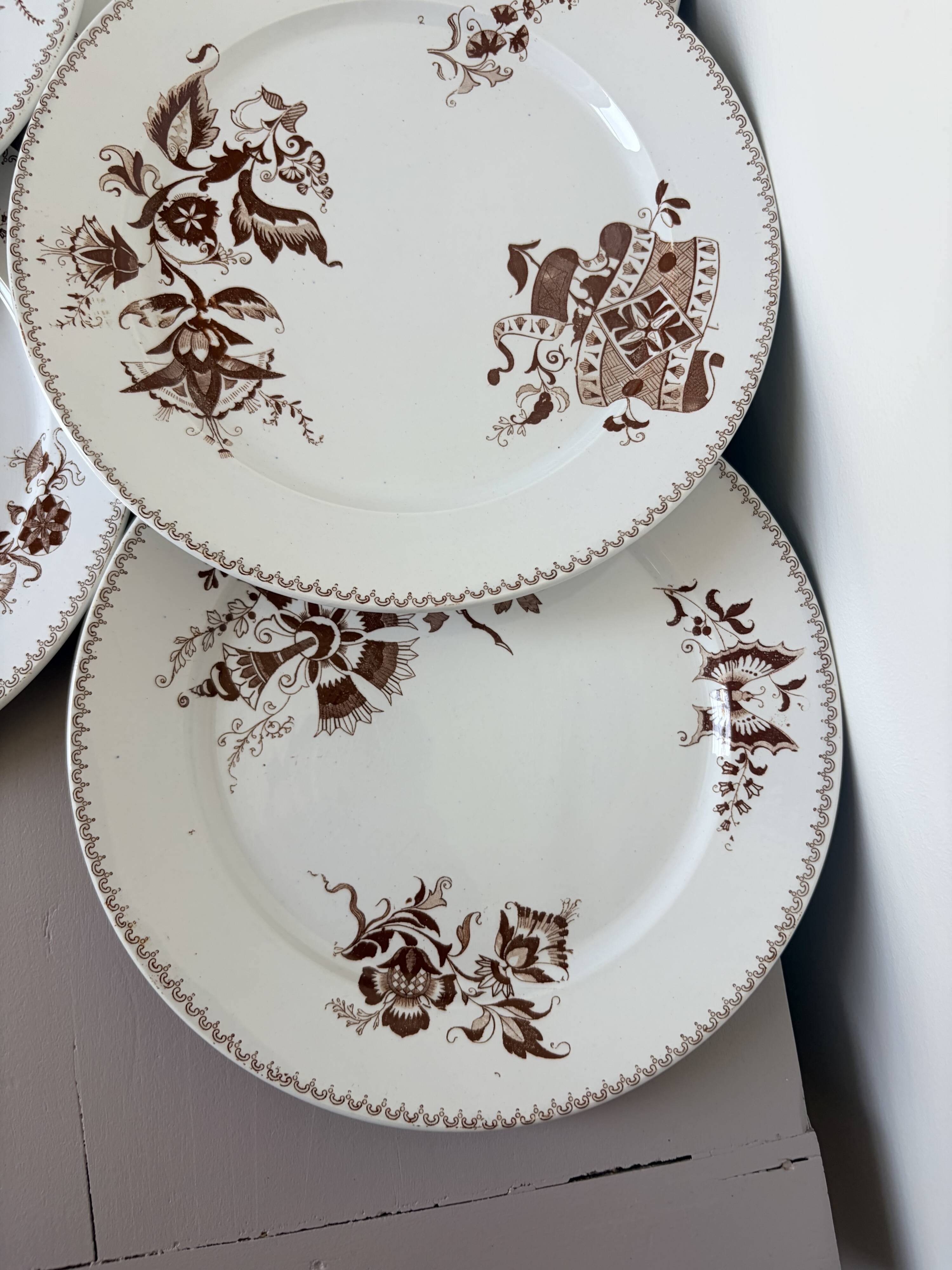 Set of 6 vintage dinner plates from Sarreguemines, Danish model 210412.