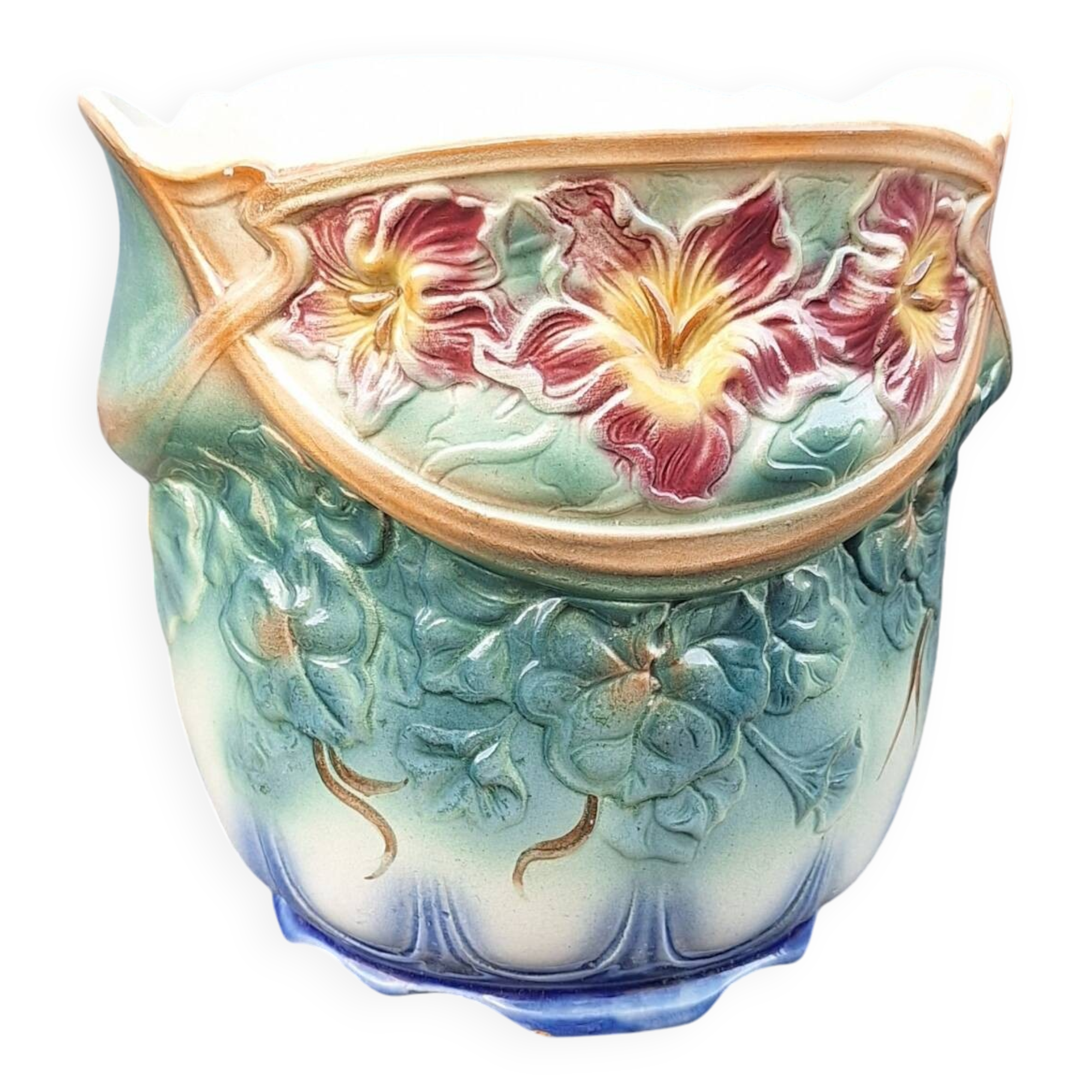 Cache pot en barbotine Digoin