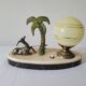 Marble night light lamp with antelope