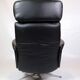 Lounge chair made in black leather & aluminium swivel from 1970s