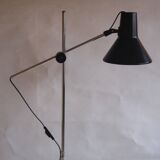 Black vintage IKEA adjustable floor reading lamp - Stilnovo inspired design from the 1980s.