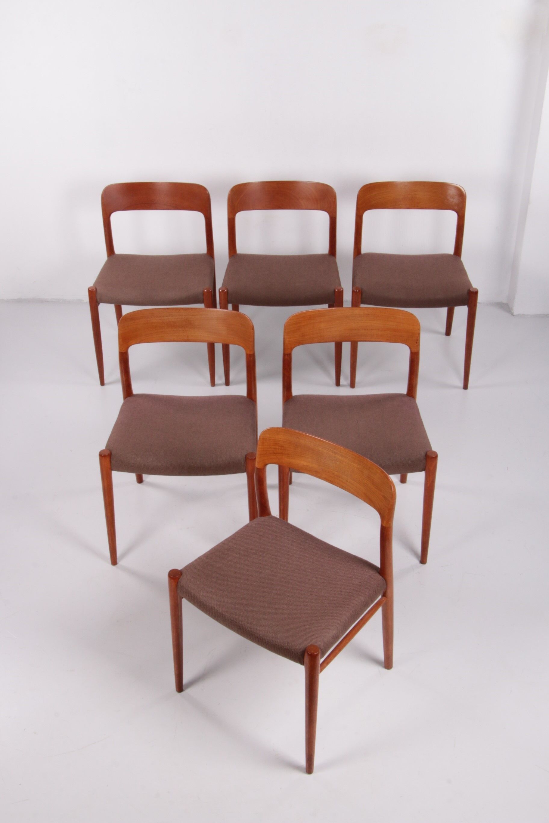 6 chaises de salle à manger Niels Moller modèle 75 Danemark 1960