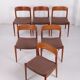 6 chaises de salle à manger Niels Moller modèle 75 Danemark 1960