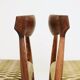 Set 2 Dining Chairs Solid Wood Ash Green Jacquard Fabric