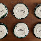 6 tasses en faïence de Quimper.